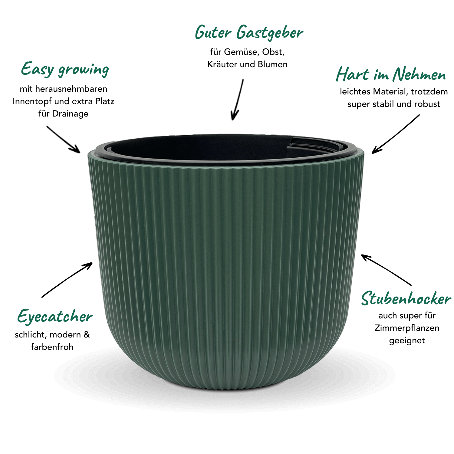 Übertopf Kieferngrün (30 cm)