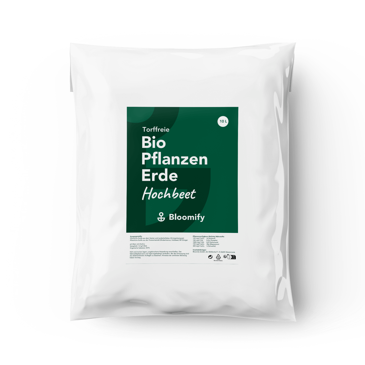 Pflanzenerde torffrei bio "Hochbeet" (10 L)