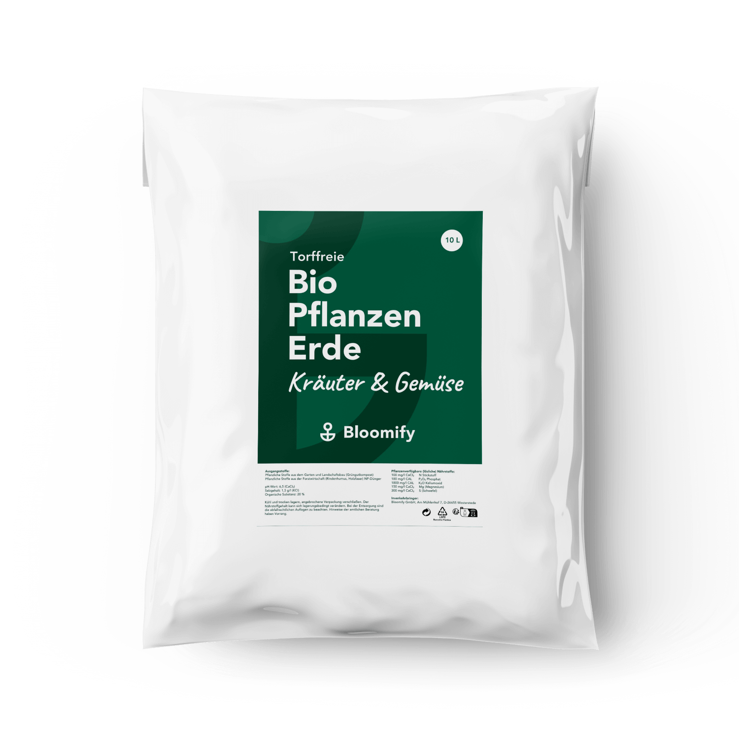 Pflanzenerde torffrei bio "Kräuter & Gemüse" (10 L)