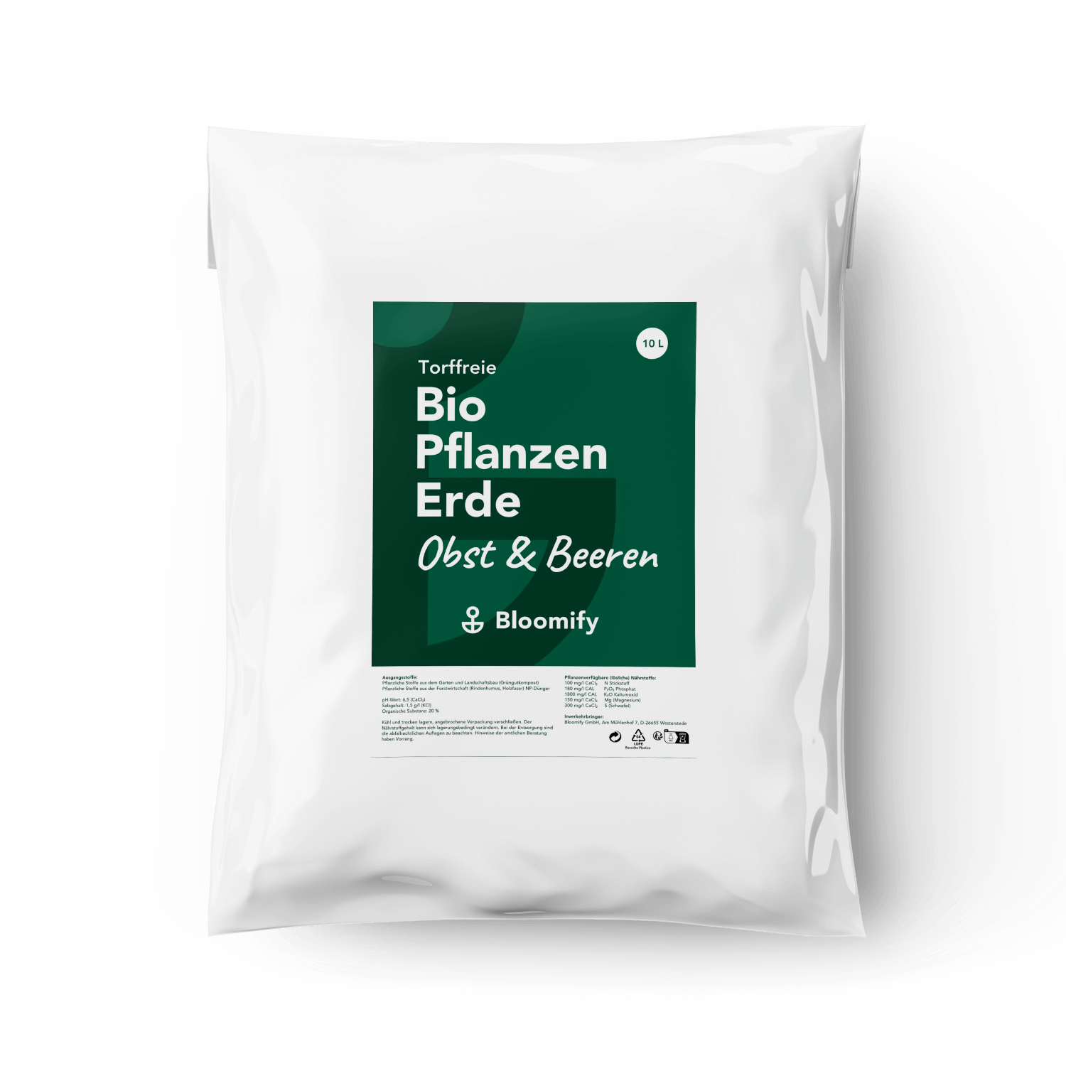 Pflanzenerde torffrei bio "Obst & Beeren" (10 L)