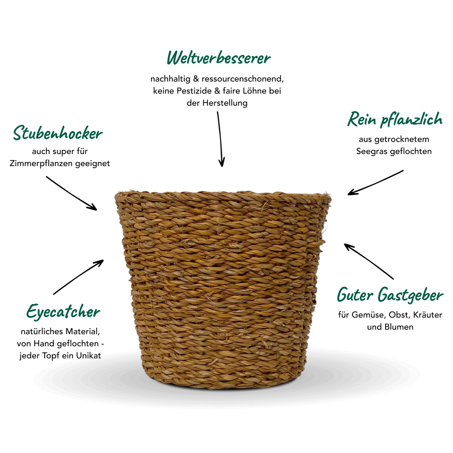 Übertopf aus Seegras (25 cm)