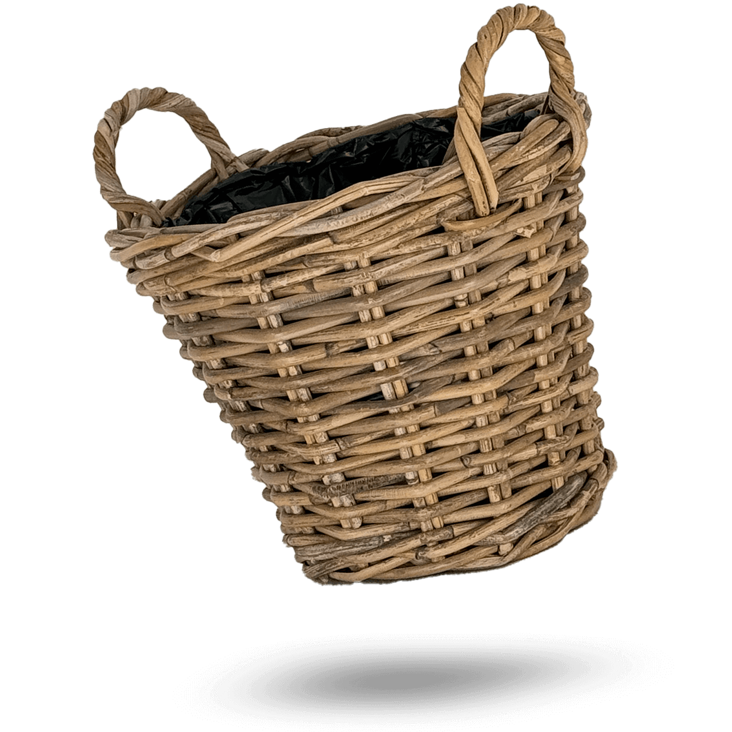Übertopf aus Rattan (25 cm) "mit Griff"