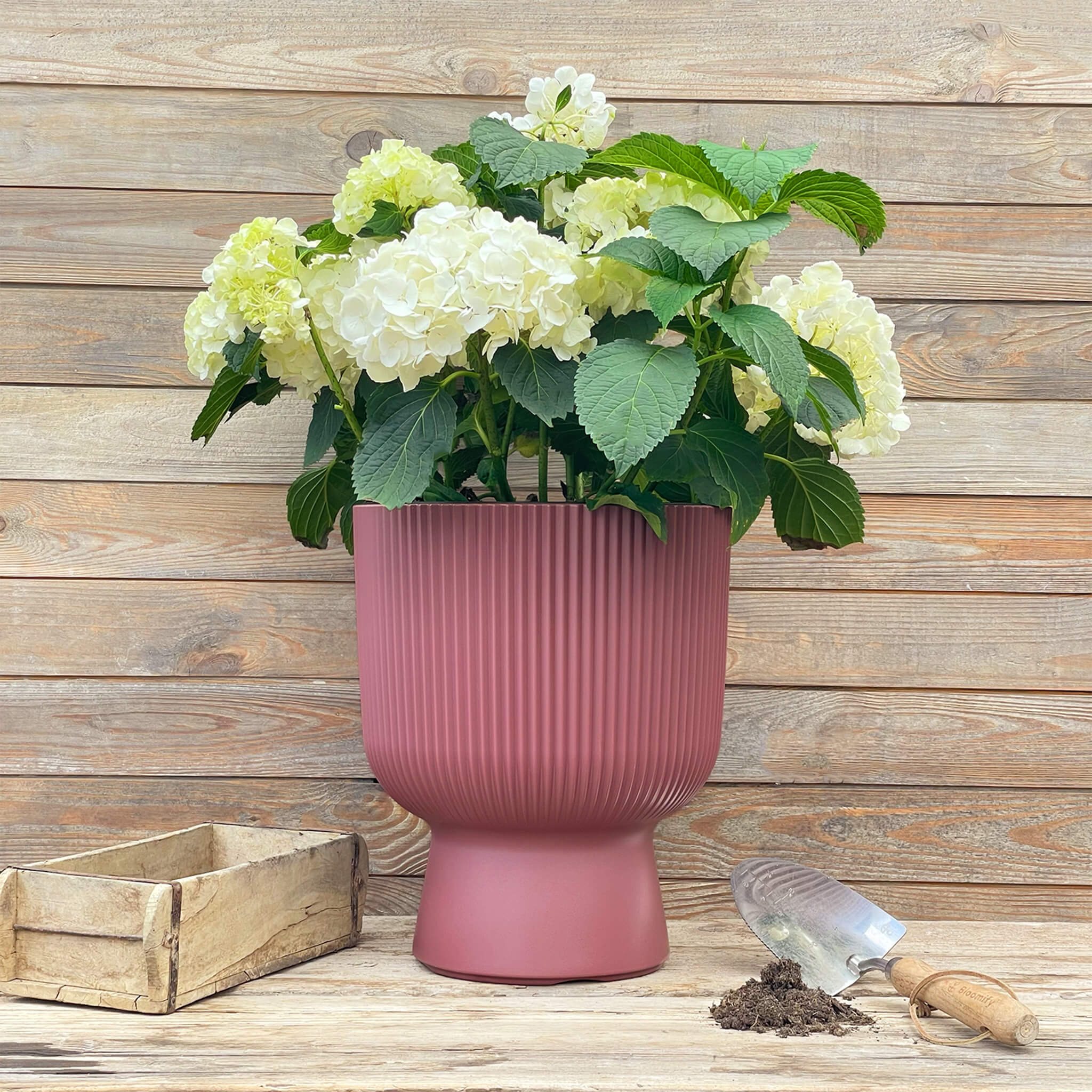 Übertopf mit Sockel Marsala (30 cm)